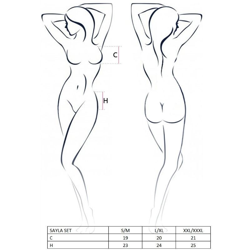 PASSION - SET DONNA SAYLA NERO TAGLIA L/XL