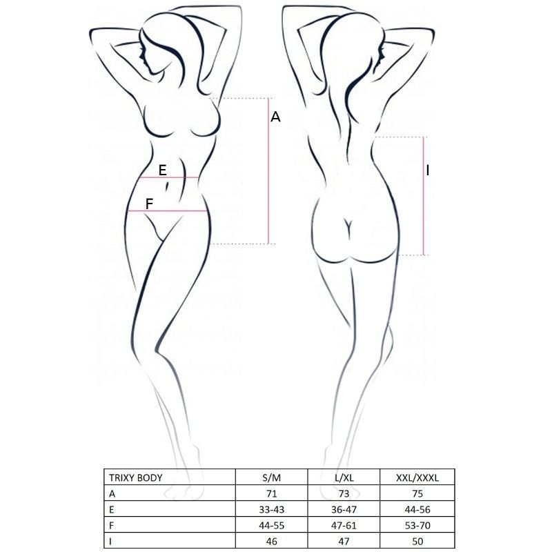 PASSION -DONNA TRIXY TEDDY NERO TAGLIA L/XL