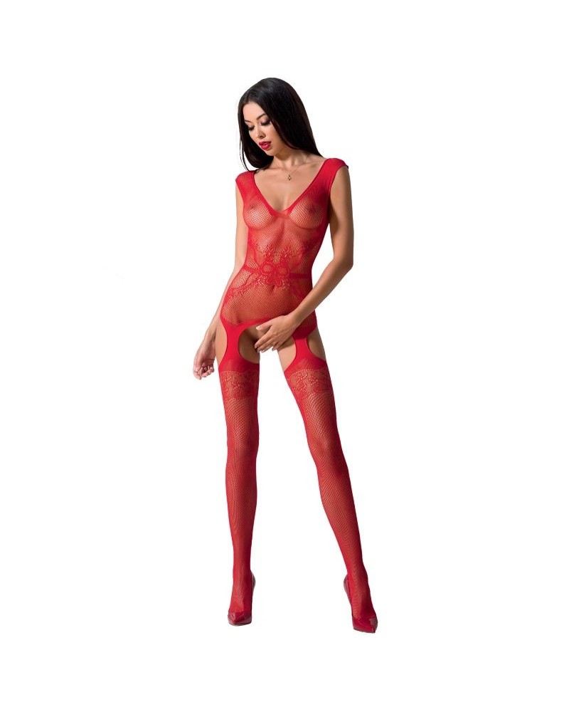 PASSION - WOMAN BS062 BODYSTOCKING ROSSO TAGLIA UNICA