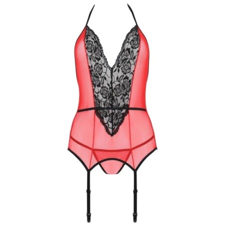 PASSION - CORSETTO PEONIA LINEA EROTICA ROSSO L/XL