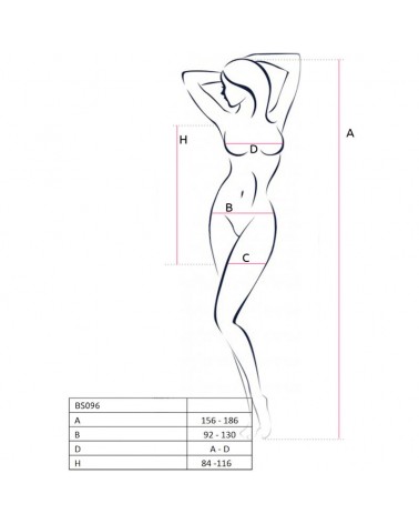 PASSION - BS096 BODYSTOCKING BIANCO TAGLIA UNICA
