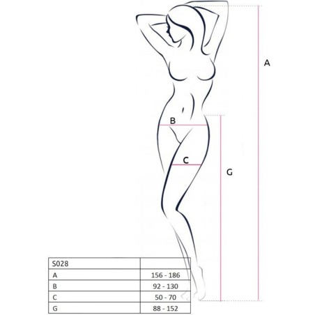 PASSION - S028 CALZE CON GIARRETTIERA TAGLIA UNICA