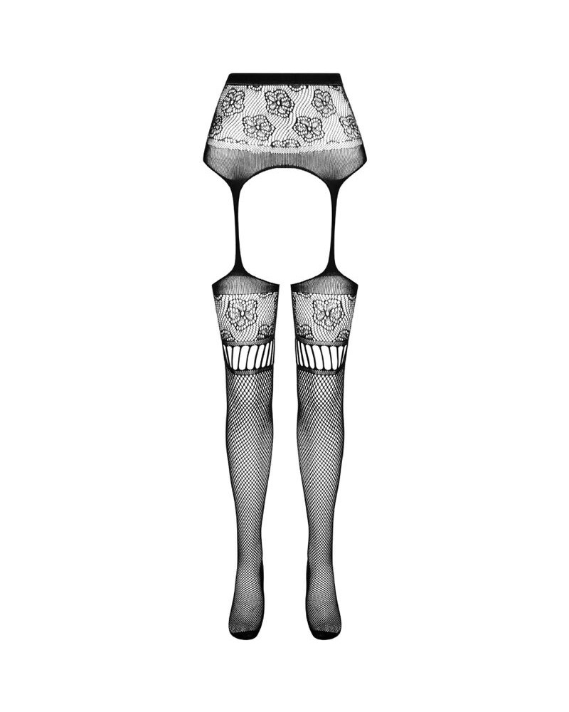 PASSION - S030 CALZE BIANCHE CON GIARRETTIERA TAGLIA UNICA