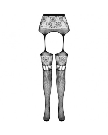 PASSION - S030 CALZE BIANCHE CON GIARRETTIERA TAGLIA UNICA