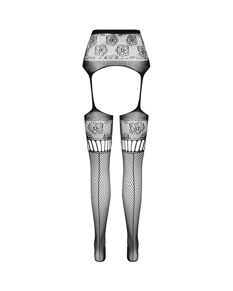 PASSION - S030 CALZE BIANCHE CON GIARRETTIERA TAGLIA UNICA