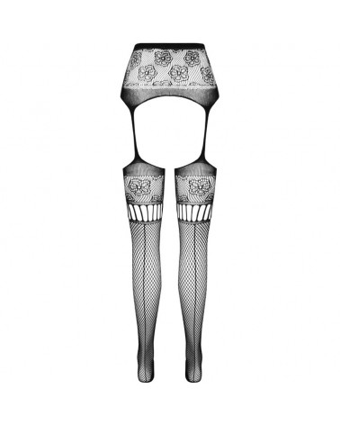 PASSION - S030 CALZE BIANCHE CON GIARRETTIERA TAGLIA UNICA