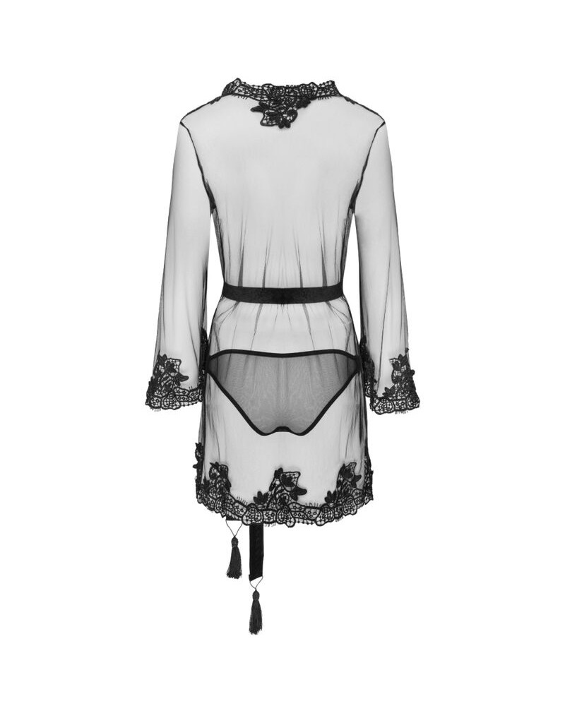 LIVCO CORSETTI FASHION - HERINA LC XG056 VESTAGLIA + SLIP NERO TAGLIA UNICA