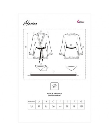 LIVCO CORSETTI FASHION - HERINA LC XG056 VESTAGLIA + SLIP NERO TAGLIA UNICA