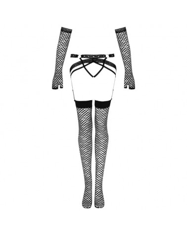 LIVCO CORSETTI FASHION - SET NEMALIA GIARRETTIERA + CALZE + GUANTI NERO