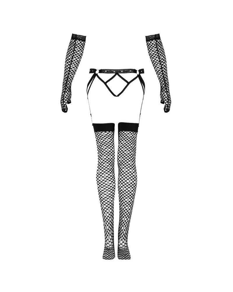 LIVCO CORSETTI FASHION - SET NEMALIA GIARRETTIERA + CALZE + GUANTI NERO