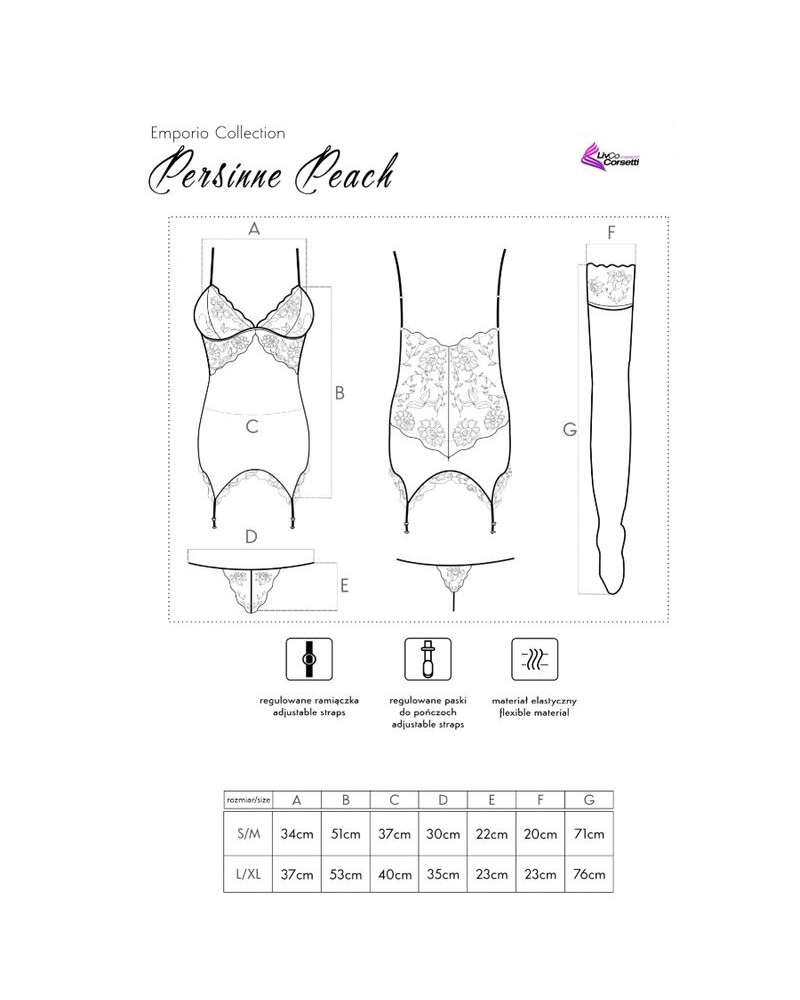 LIVCO CORSETTI FASHION - SET PERSINNE PESCA CORSETTO + SLIP + CALZE