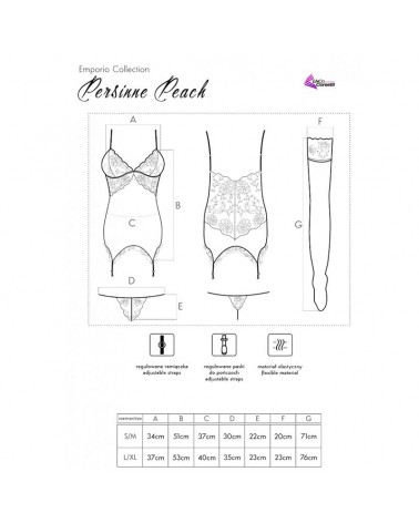 LIVCO CORSETTI FASHION - SET PERSINNE PESCA CORSETTO + SLIP + CALZE
