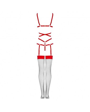 LIVCO CORSETTI FASHION - THIARA LC 20213 SET BODY + CALZE ROSSO L/XL