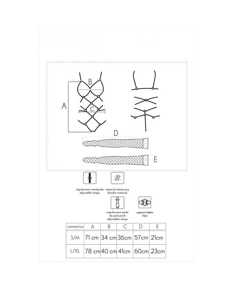 LIVCO CORSETTI FASHION - THIARA LC 20213 SET BODY + CALZE ROSSO L/XL