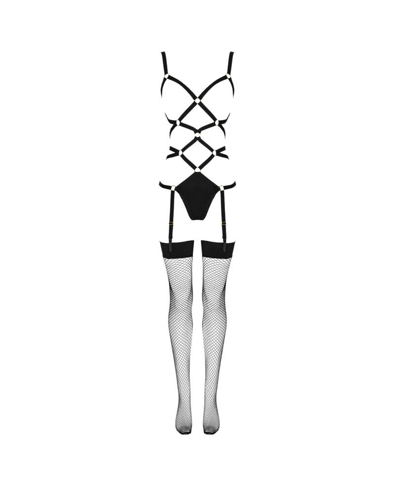 LIVCO CORSETTI FASHION - THIARA LC 20213 SET BODY + CALZE NERO L/XL