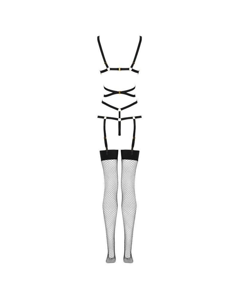 LIVCO CORSETTI FASHION - THIARA LC 20213 SET BODY + CALZE NERO L/XL