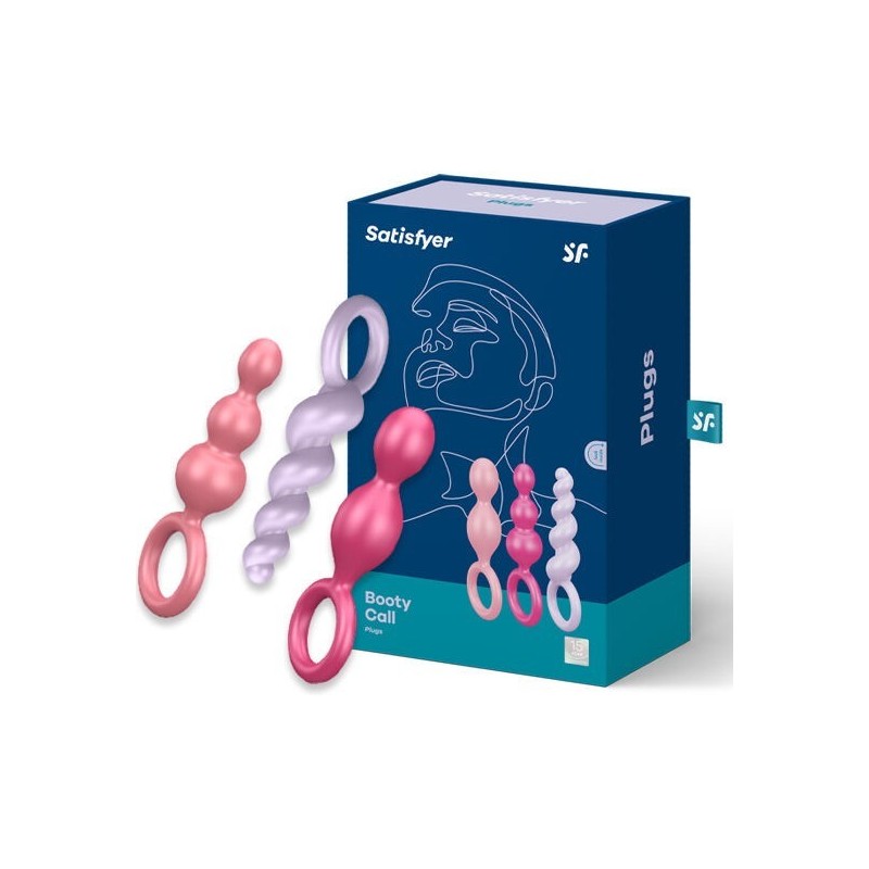 SATISFYER - SET 3 PZ TAPPI ANAL TRICOLORE