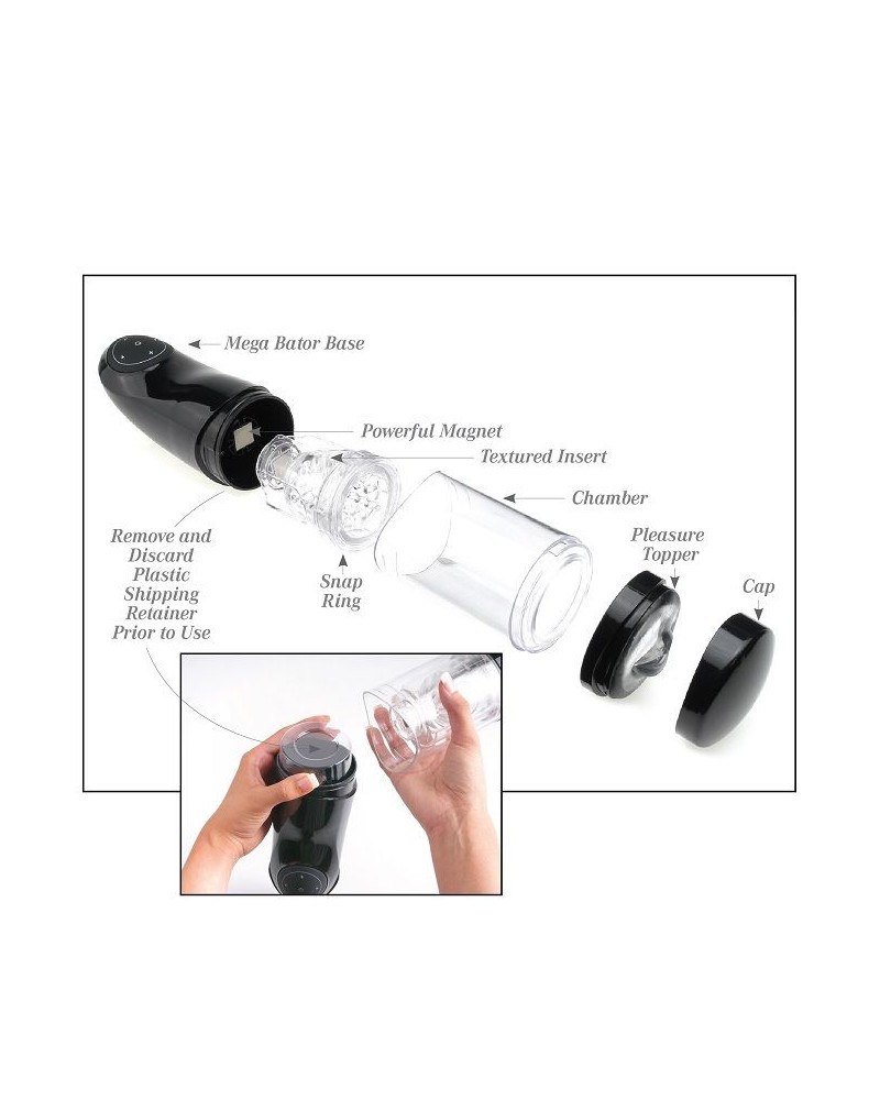 EXTREME TOYZ - PDX MEGA BATOR USB MASTURBATORE MASCHIO BOCCA ROSSO