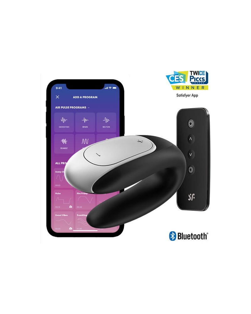 SATISFYER - VIBRATORE DOUBLE FUN PARTNER NERO