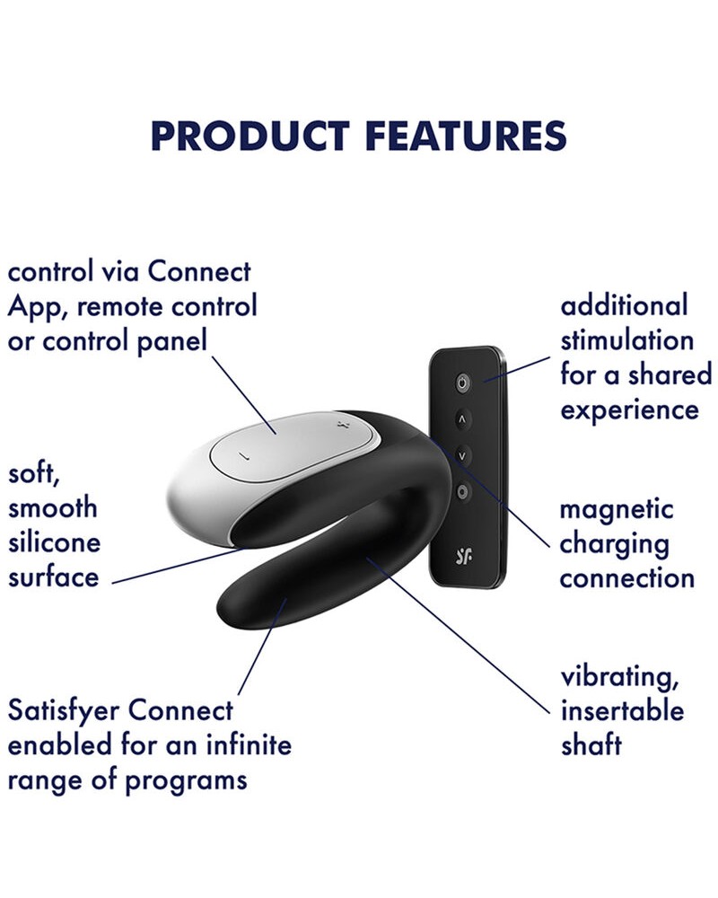 SATISFYER - VIBRATORE DOUBLE FUN PARTNER NERO