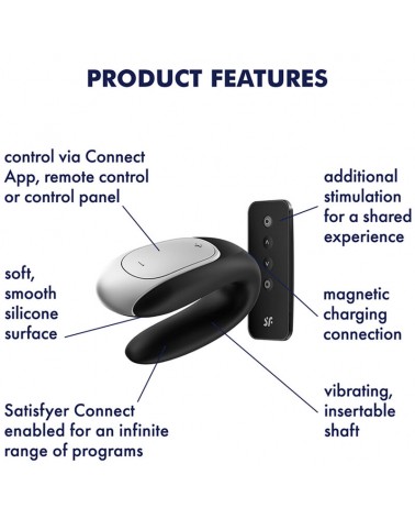 SATISFYER - VIBRATORE DOUBLE FUN PARTNER NERO