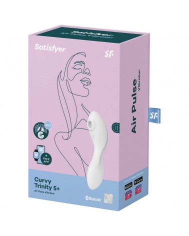 SATISFYER - STIMOLATORE E VIBRATORE CURVY TRINITY 5 AIR PULSE BLU