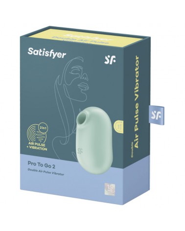 SATISFYER - PRO TO GO 2 DOPPIO STIMOLATORE E VIBRATORE VERDE