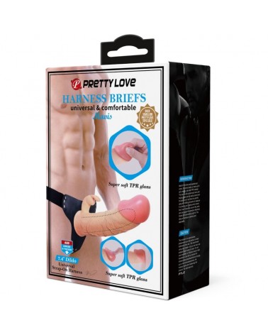 PRETTY LOVE - MAVIS HARNESS SLIP UNIVERSALE CON DILDO 19 CM NATURALE