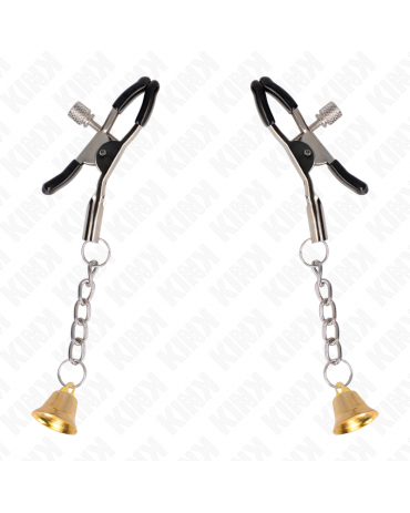KINK - MORSETTI PER CAPEzzoli CON PENDENTE CAMPANELLA IN ORO 6 CM 2