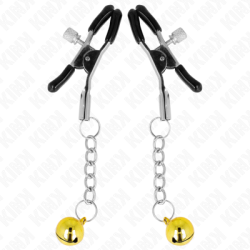 KINK - MORSETTI PER CAPEZZOLI CON PENDENTE JINGLE BELL ORO 6 CM 2