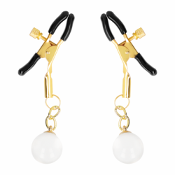 KINK - MORSETTI PER CAPEZZOLI CON PERLINE DI VETRO ORO 6 CM 2