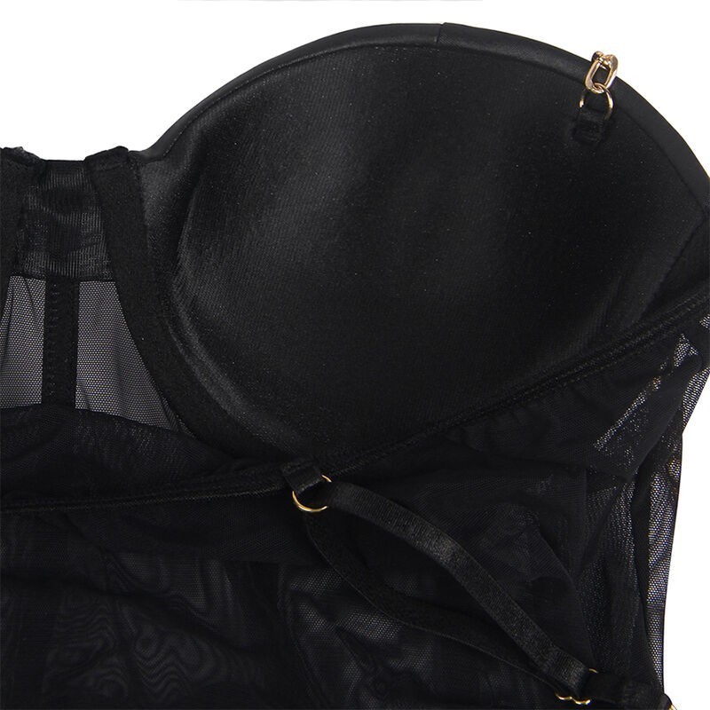 SUBBLIME - BODY CON BRETELLE A CATENA NERA L/XL