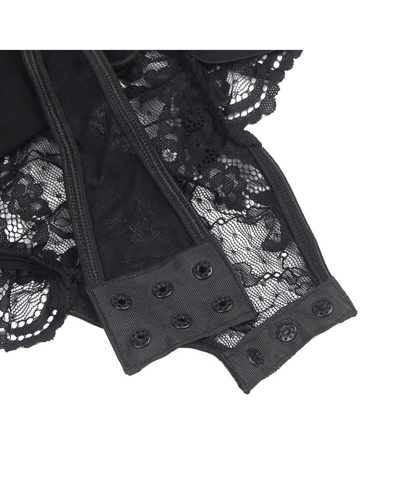 SUBBLIME - ORSACCHIOTTO CON GIARRETTIERA CON DETTAGLIO IN PIZZO E STRISCE NERO L/XL