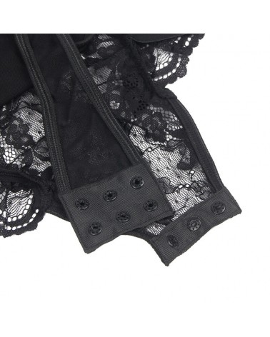 SUBBLIME - ORSACCHIOTTO CON GIARRETTIERA CON DETTAGLIO IN PIZZO E STRISCE NERO L/XL