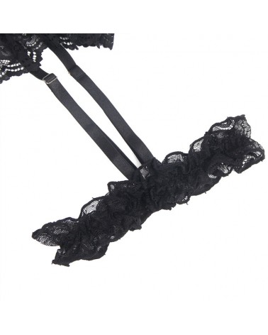 SUBBLIME - ORSACCHIOTTO CON GIARRETTIERA CON DETTAGLIO IN PIZZO E STRISCE NERO L/XL