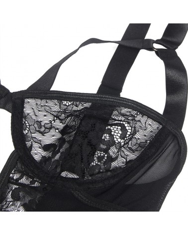 SUBBLIME - ORSACCHIOTTO CON GIARRETTIERA CON DETTAGLIO IN PIZZO E STRISCE NERO L/XL