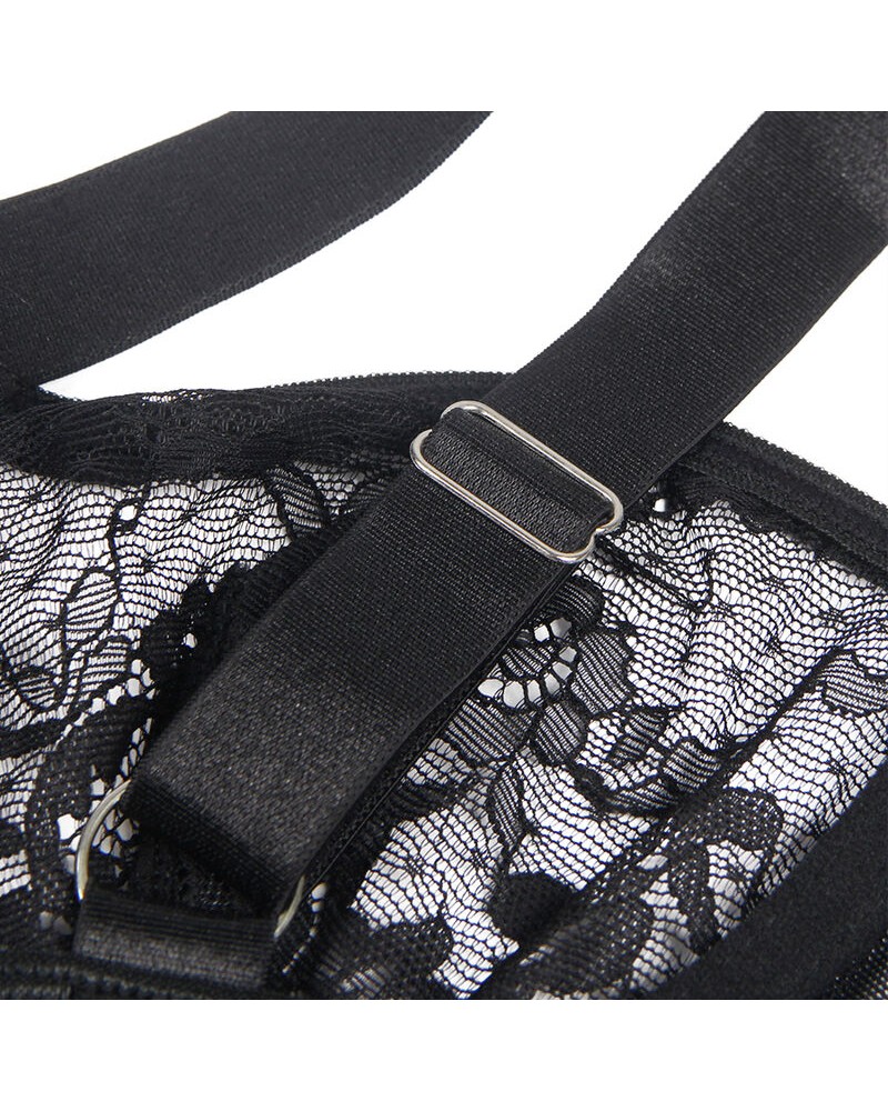 SUBBLIME - ORSACCHIOTTO CON GIARRETTIERA CON DETTAGLIO IN PIZZO E STRISCE NERO L/XL