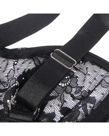 SUBBLIME - ORSACCHIOTTO CON GIARRETTIERA CON DETTAGLIO IN PIZZO E STRISCE NERO L/XL