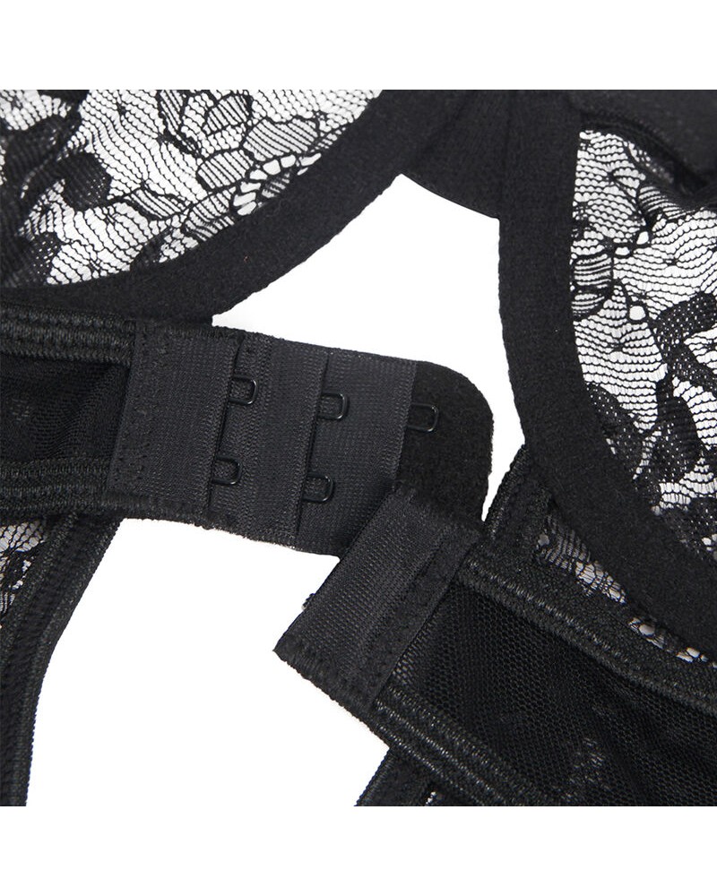 SUBBLIME - ORSACCHIOTTO CON GIARRETTIERA CON DETTAGLIO IN PIZZO E STRISCE NERO L/XL