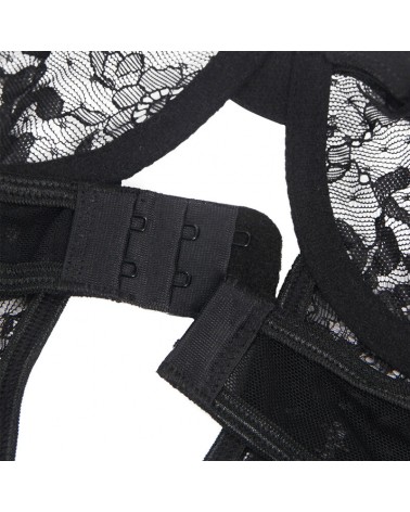 SUBBLIME - ORSACCHIOTTO CON GIARRETTIERA CON DETTAGLIO IN PIZZO E STRISCE NERO L/XL