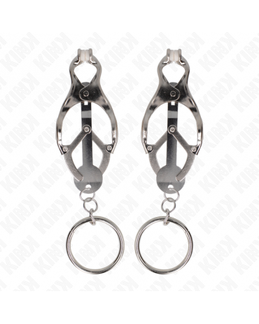 KINK - MORSETTI PER CAPEZZOLI CON O-RING TRIFOGLIO GIAPPONESE ARGENTO 2