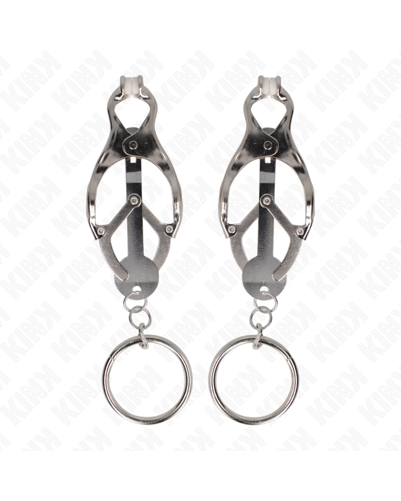 KINK - MORSETTI PER CAPEZZOLI CON O-RING TRIFOGLIO GIAPPONESE ARGENTO