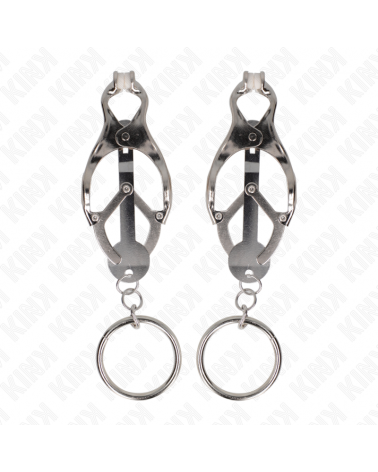 KINK - MORSETTI PER CAPEZZOLI CON O-RING TRIFOGLIO GIAPPONESE ARGENTO