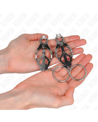 KINK - MORSETTI PER CAPEZZOLI CON O-RING TRIFOGLIO GIAPPONESE ARGENTO