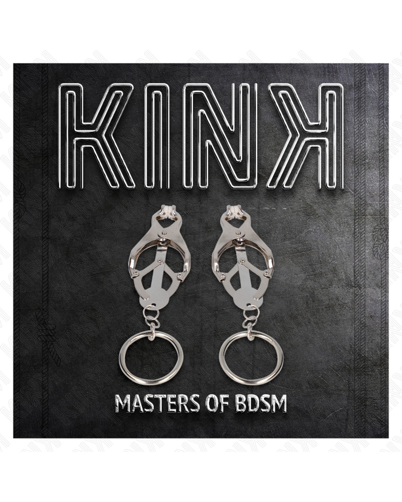 KINK - MORSETTI PER CAPEZZOLI CON O-RING TRIFOGLIO GIAPPONESE ARGENTO