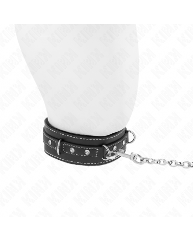 KINK - COLLANA IN PELLE PVC CON CINTURA 105 CM RIVETTO STRASS 41.5 X 4 CM