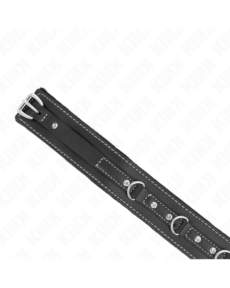 KINK - COLLANA IN PELLE PVC CON CINTURA 105 CM RIVETTO STRASS 41.5 X 4 CM