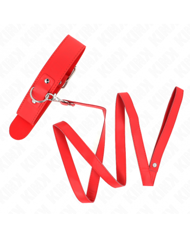 KINK - COLLANA CON CINTURA 116 CM ROJO CINTURINO REGOLABILE 32-50 CM X 8 CM