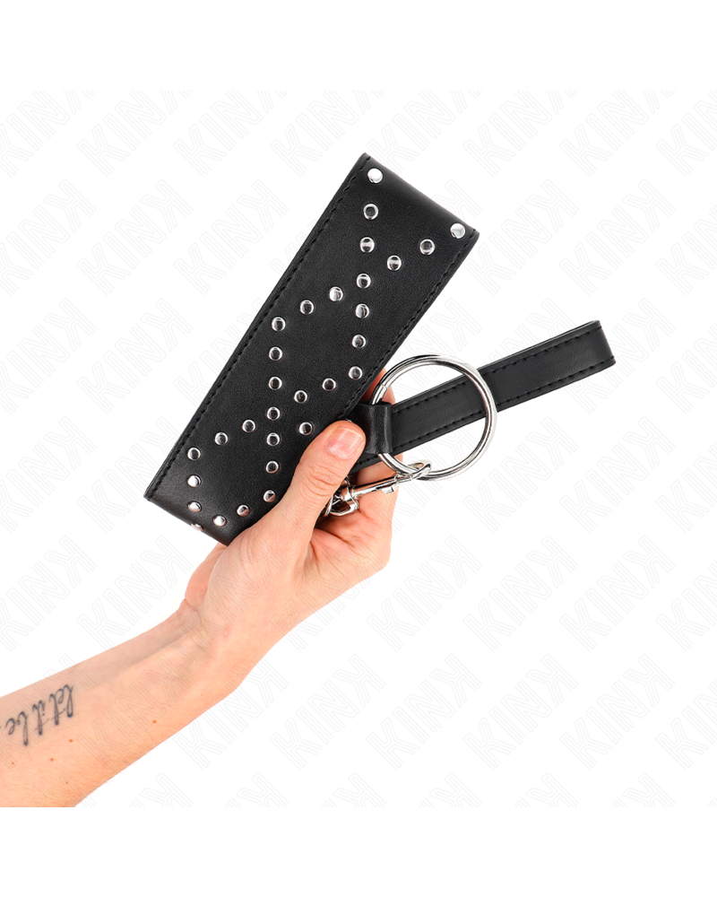 KINK - COLLANA 65 CM CON GUINZAGLIO CON BORCHIE ARGENTO MODELLO 3 REGOLABILE 36-43 CM X 5 CM