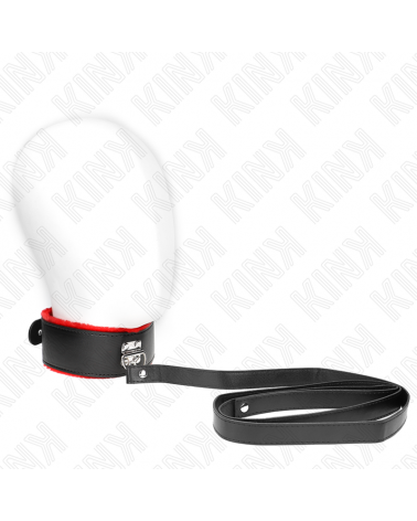 KINK - COLLANA CON CINTURA 116 CM CON CINTURINO IN PELLE ROSSO REGOLABILE 40-48 CM X 6 CM